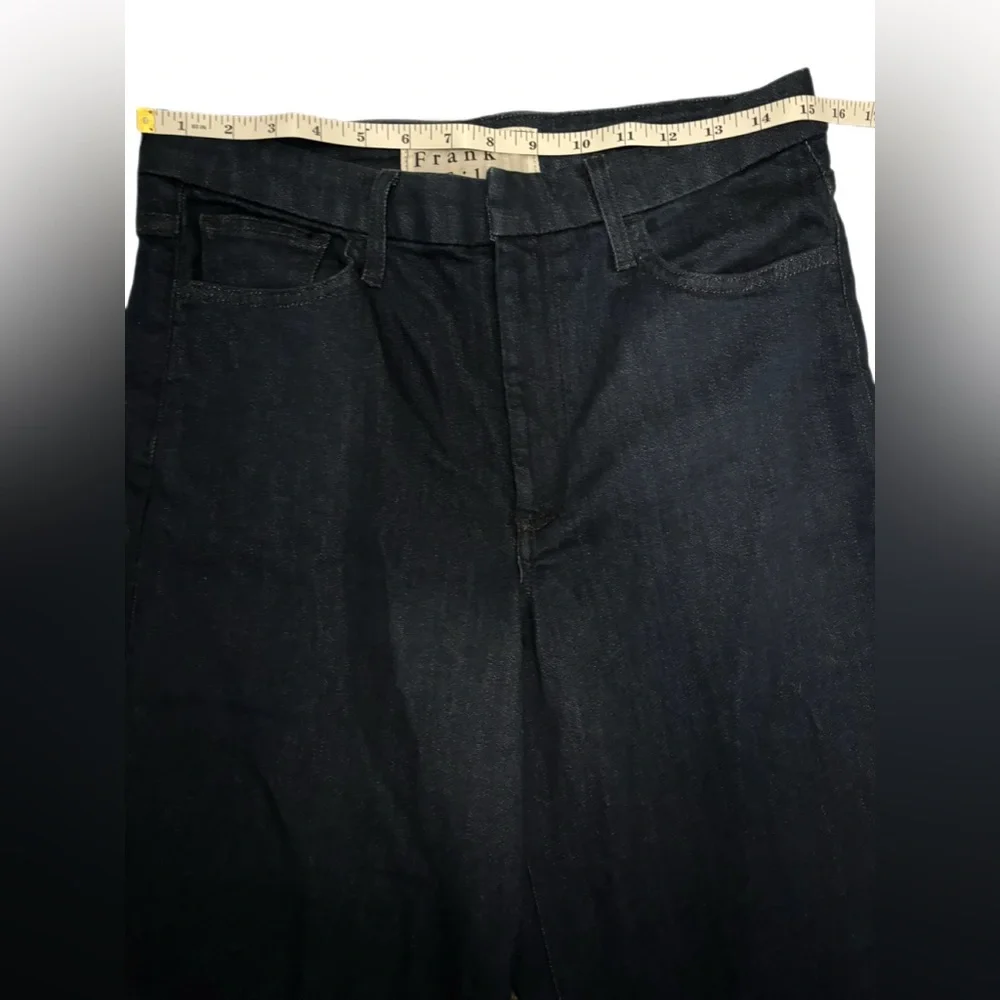 Frank & Eileen Italian East Galway Wide Leg Raw Hem Jeans Dark Wash Size 30 - Picture 5 of 10